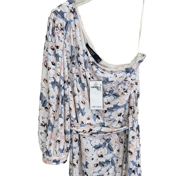 Lauren Ralph Lauren Floral One Shoulder Dress With Belt Size Medium MSRP $185 - Picture 6 of 9